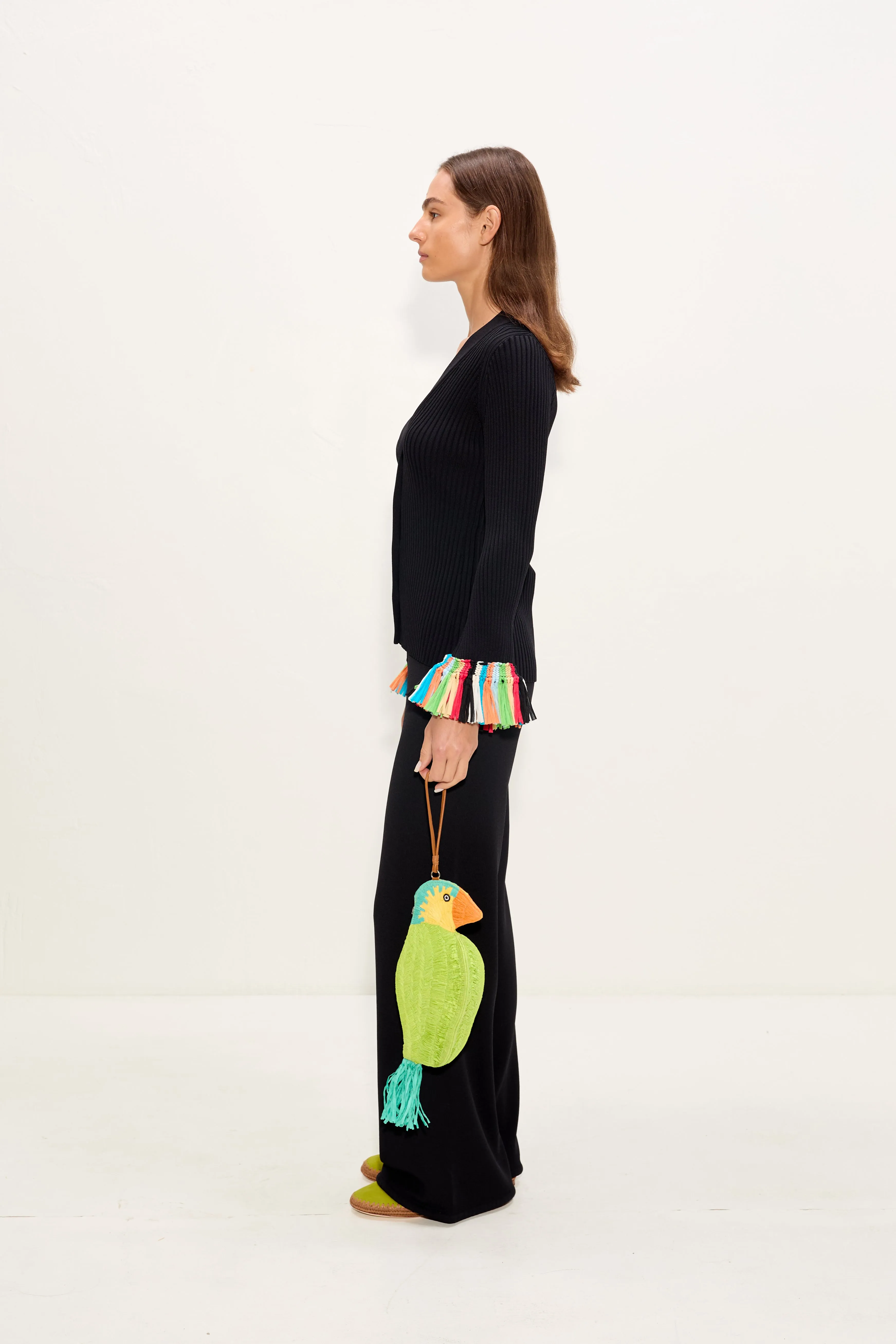Cara Knit Fringe Cardigan In Black Multi sold by Simon Miller product image thumbnail 3