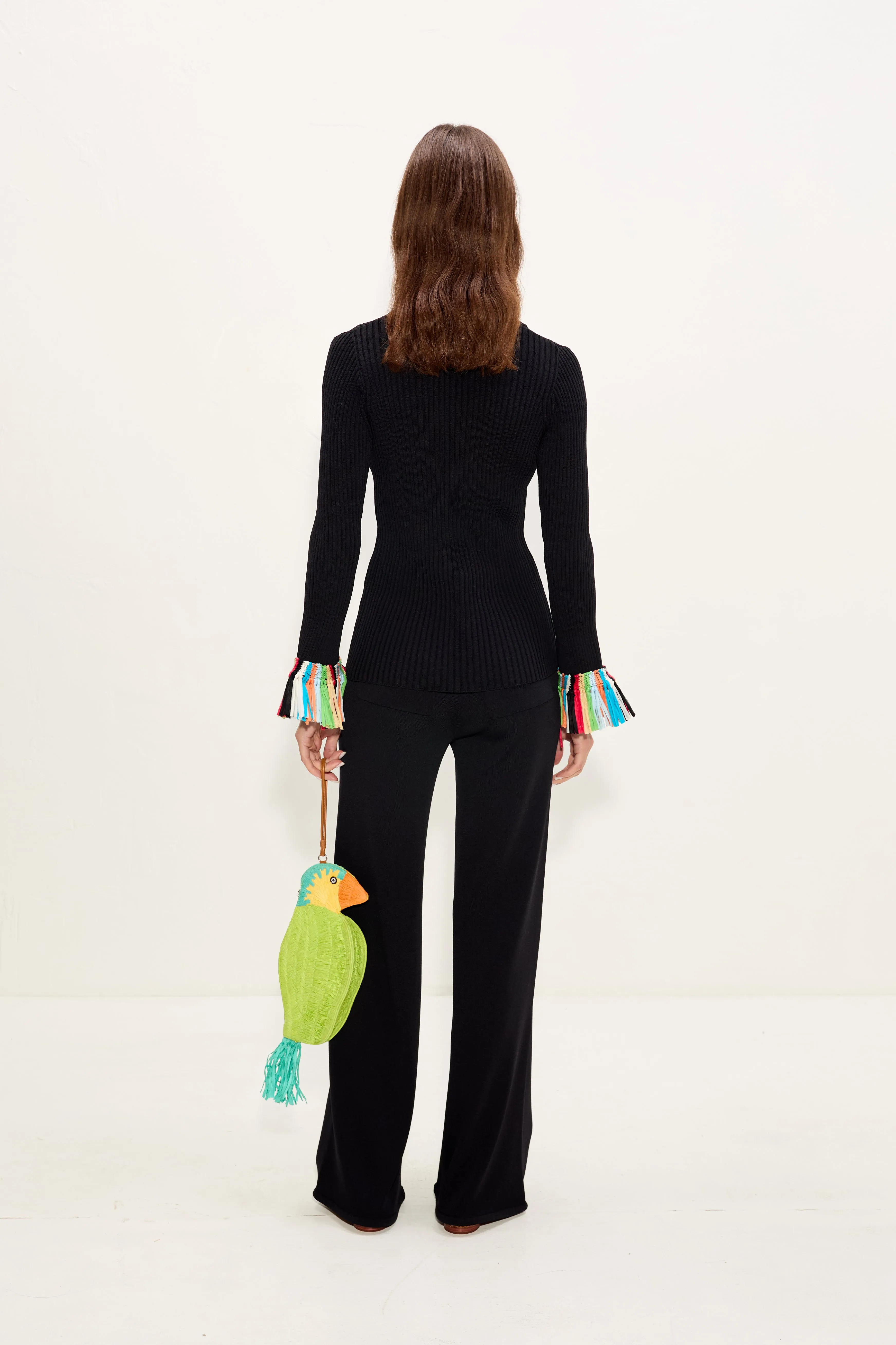 Cara Knit Fringe Cardigan In Black Multi sold by Simon Miller product image thumbnail 4