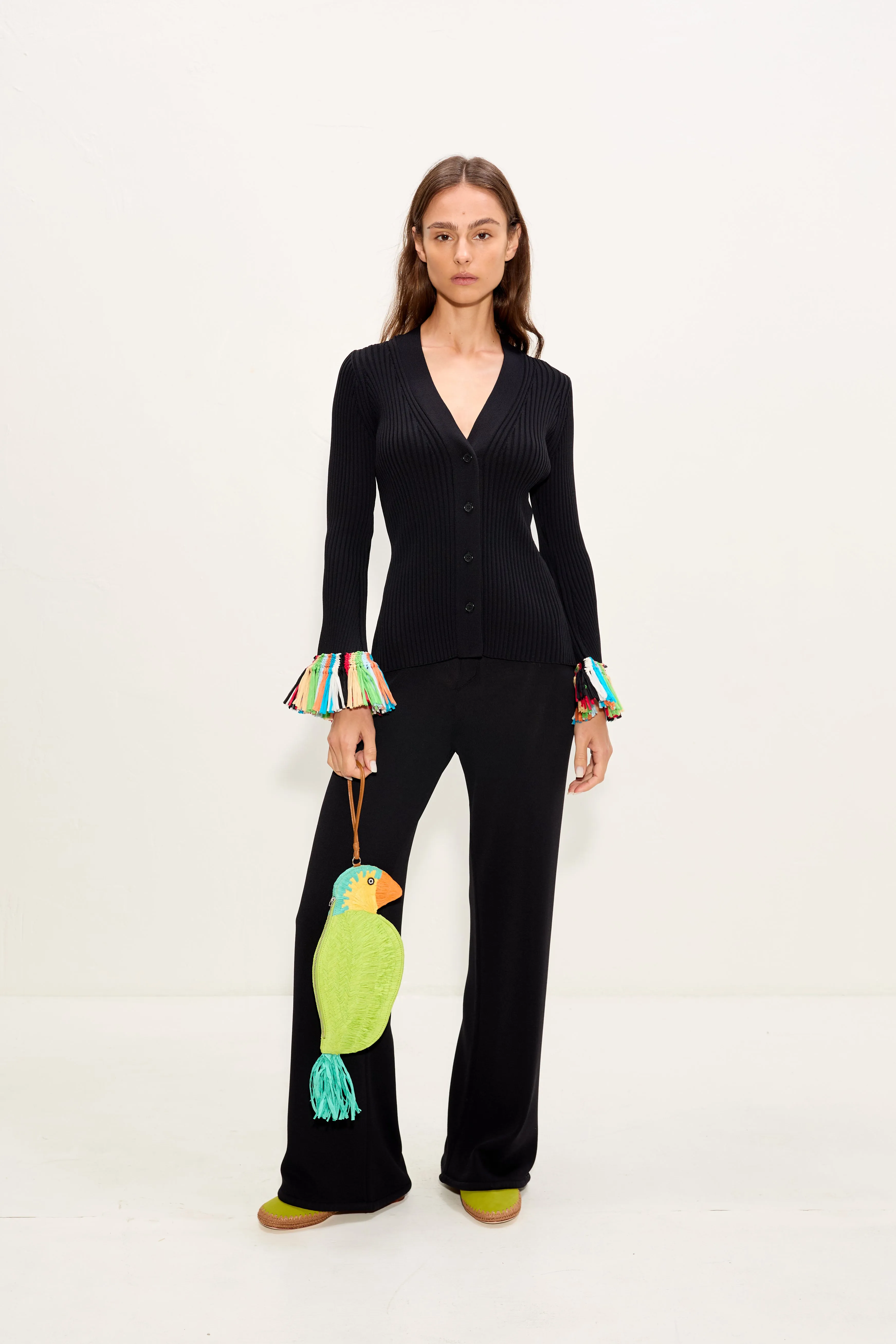 Cara Knit Fringe Cardigan In Black Multi sold by Simon Miller product image thumbnail 2