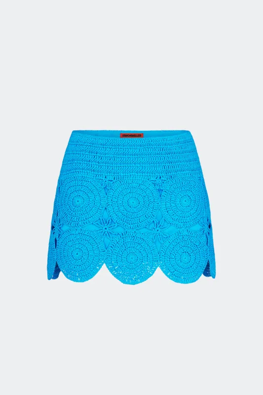Beep Beep Mini Skirt In Adriatic Blue made by Simon Miller