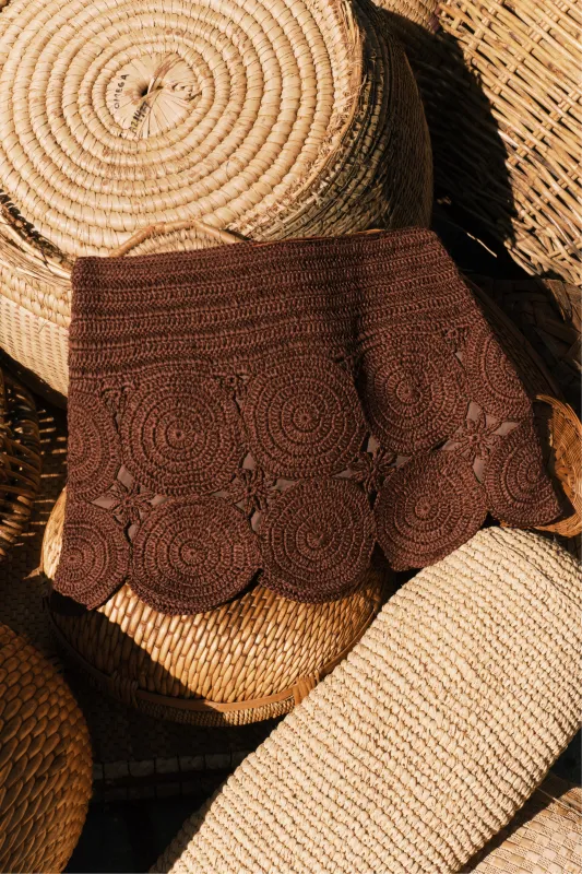 Beep Beep Mini Skirt In Choco Brown made by Simon Miller