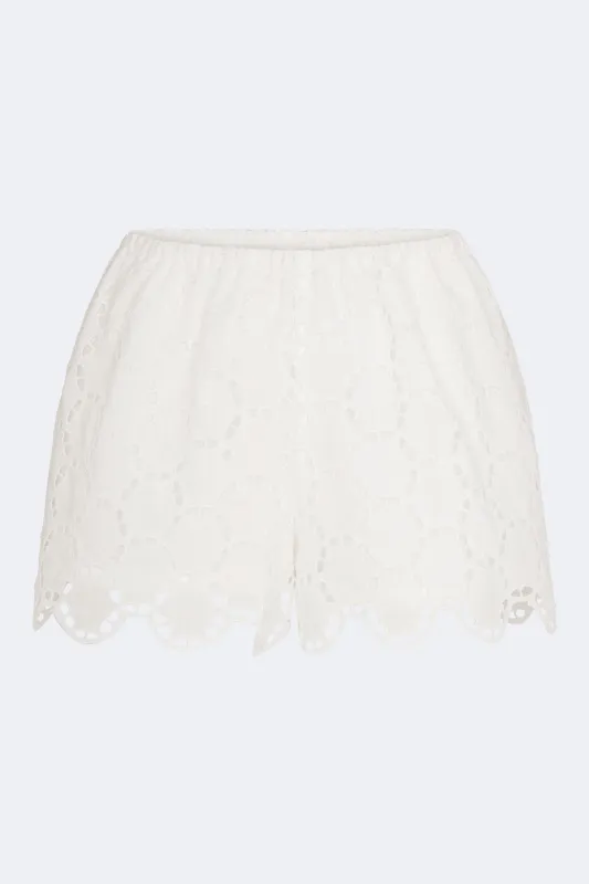 Isa Eyelet Short In Macadamia made by Simon Miller