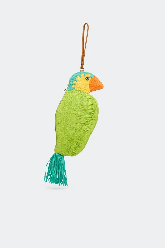 Tropical Bird Wristlet In Blue Multi made by Simon Miller