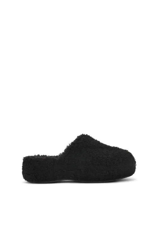 Bubble Clog In Black Vegan Shearling made by Simon Miller