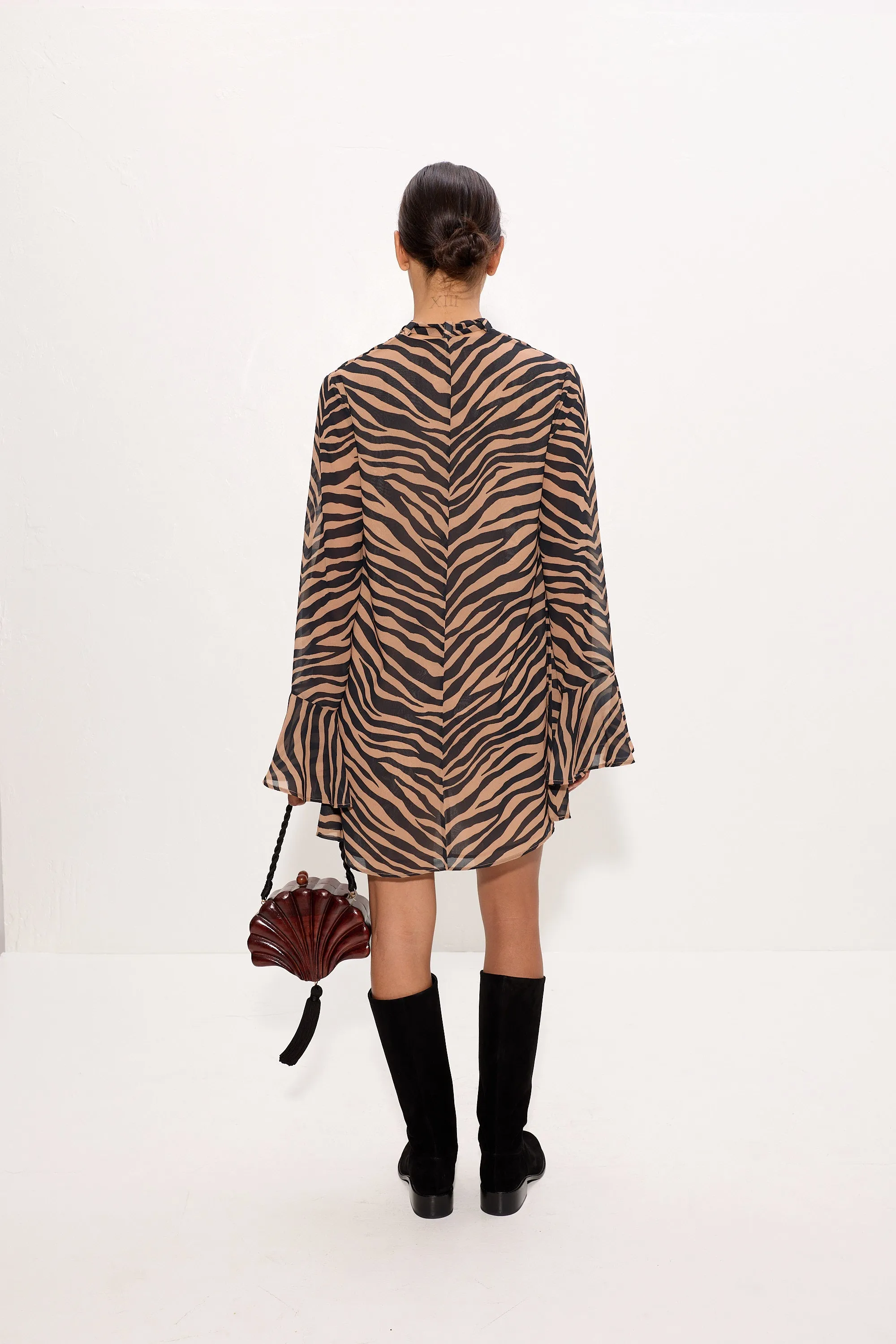 Marion Chiffon Dress In Tiger Stripe sold by Simon Miller product image thumbnail 5