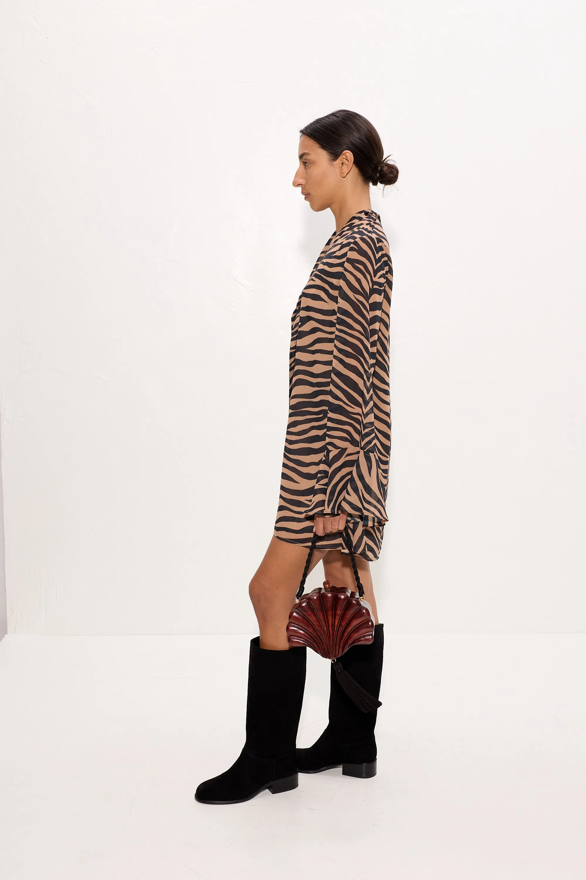 Marion Chiffon Dress In Tiger Stripe sold by Simon Miller product image thumbnail 4
