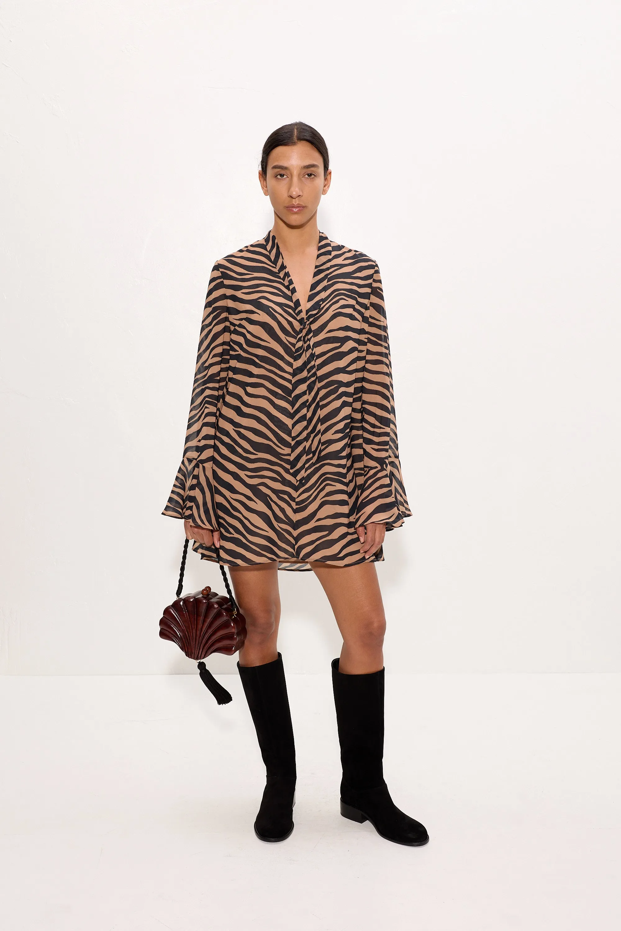 Marion Chiffon Dress In Tiger Stripe sold by Simon Miller product image thumbnail 3