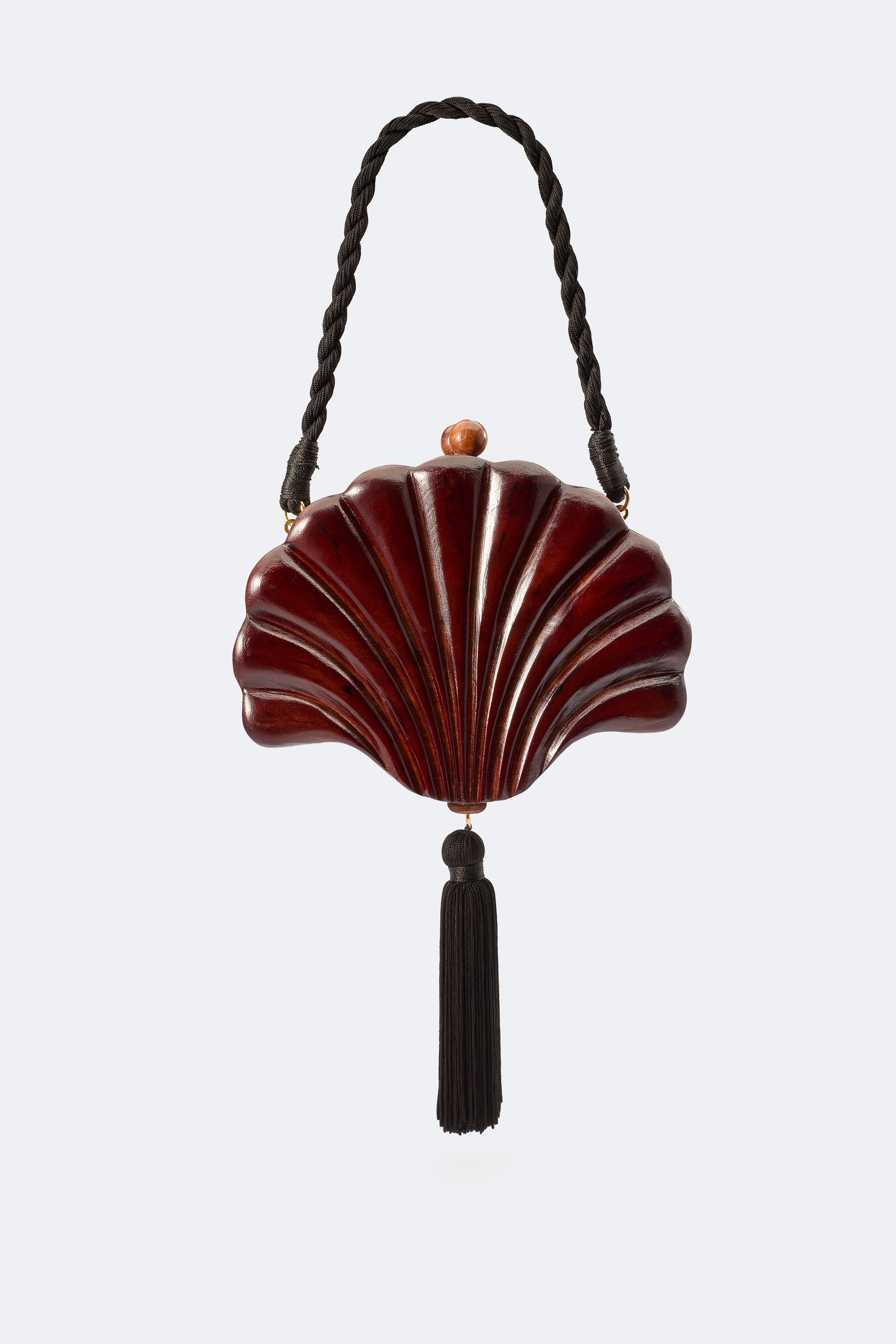 Carved Concha Clutch In Mahogany Brown sold by Simon Miller product image thumbnail 2