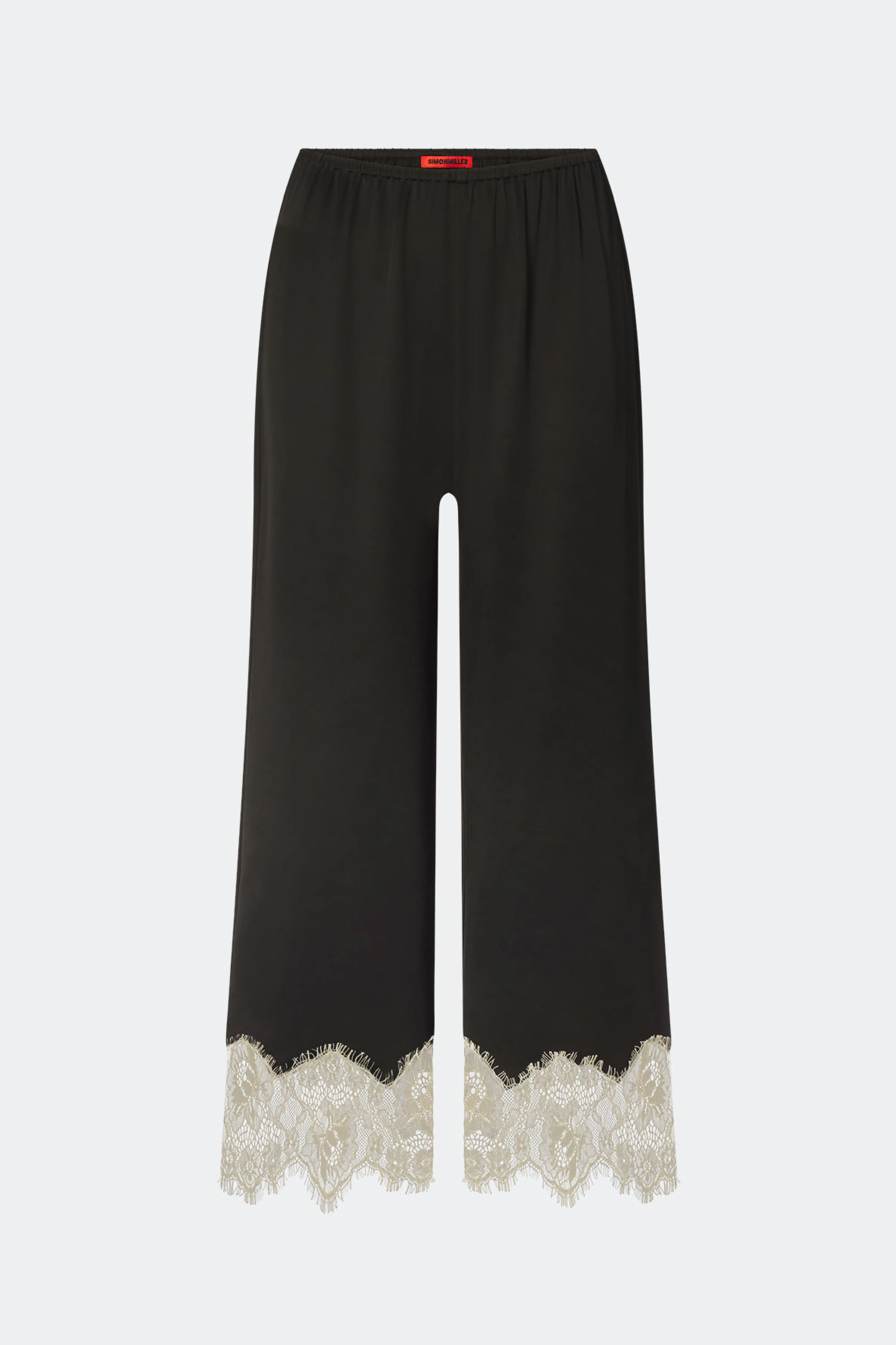 Nella Satin Lace Pant In Black/Bone sold by Simon Miller product image thumbnail 2