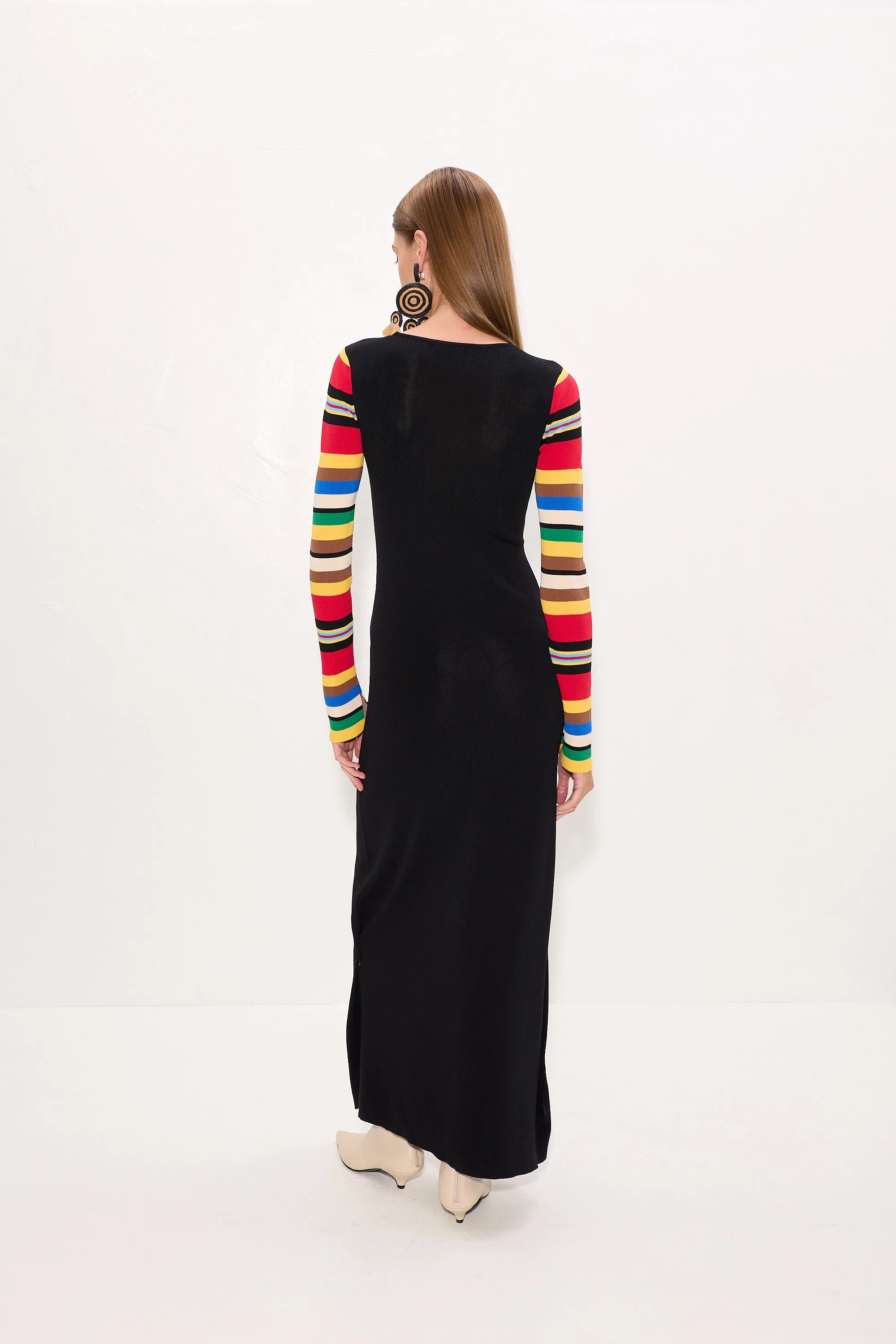 Adri Knit Maxi Dress In Black/Multi Stripe sold by Simon Miller product image thumbnail 5