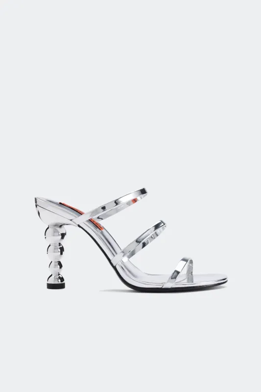 Bubble Drop Heel In Silver made by Simon Miller
