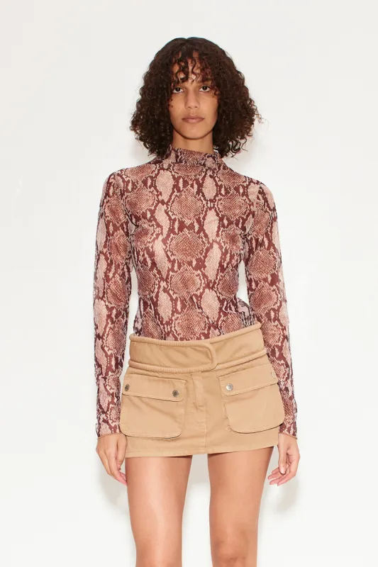 Wendel Mesh Top in Snake Print sold by Simon Miller