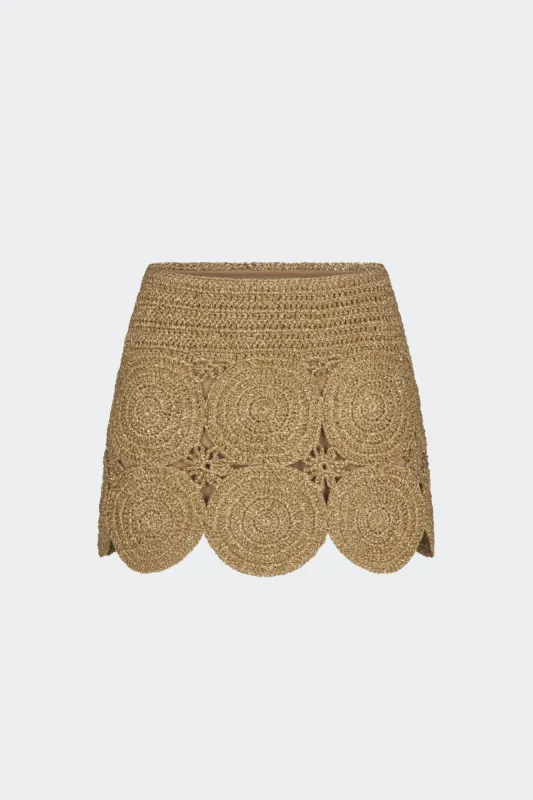 Beep Beep Mini Skirt in Star Gold sold by Simon Miller