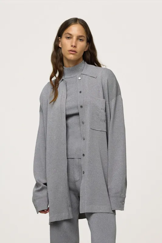Knits By Oversized Blaz Jacket in Heather Grey made by Simon Miller