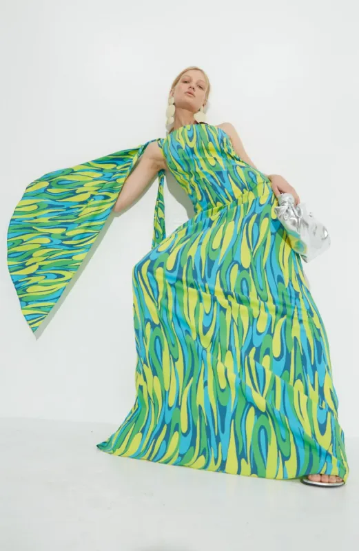 Dune Poplin Gown in Blue Lagoon sold by Simon Miller