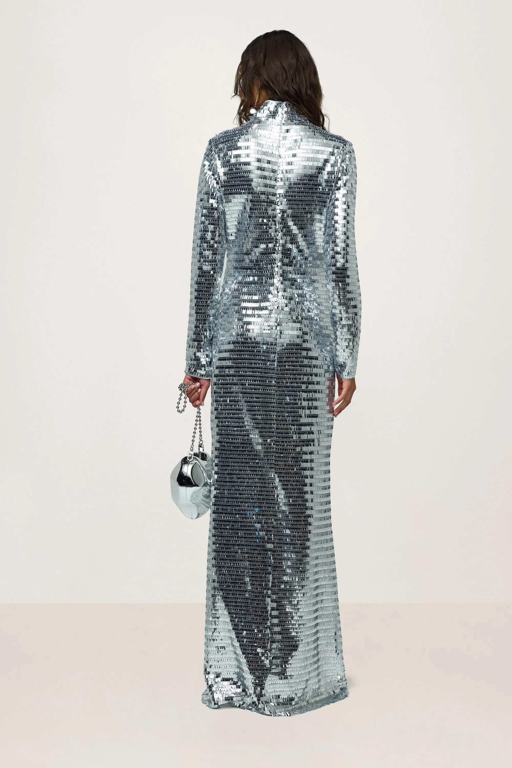 ARCHIVE Sequin Sculpty Dress in Satellite Silver sold by Simon Miller product image thumbnail 4