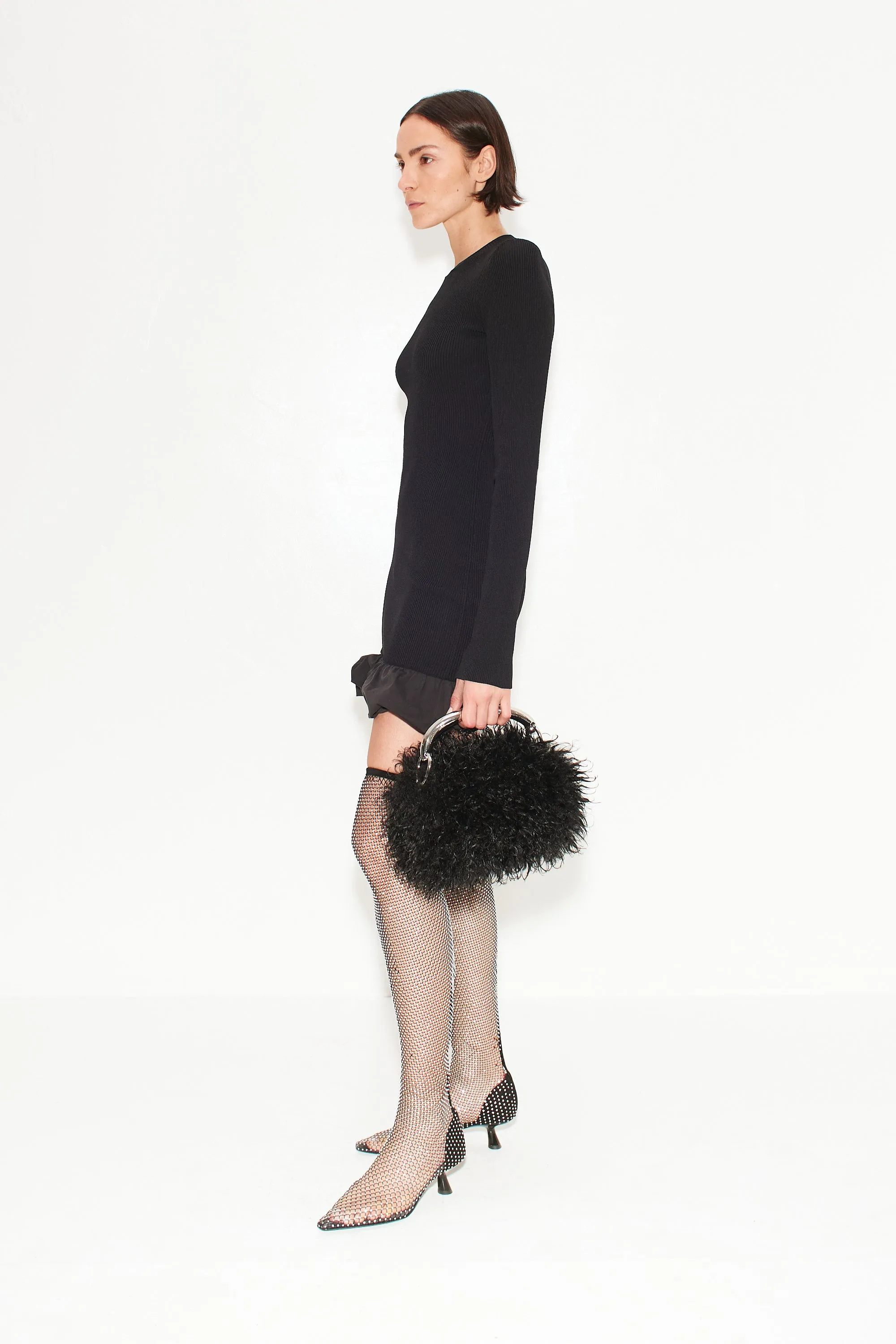 Otto Knit Poplin Combo Dress in Black sold by Simon Miller product image thumbnail 3