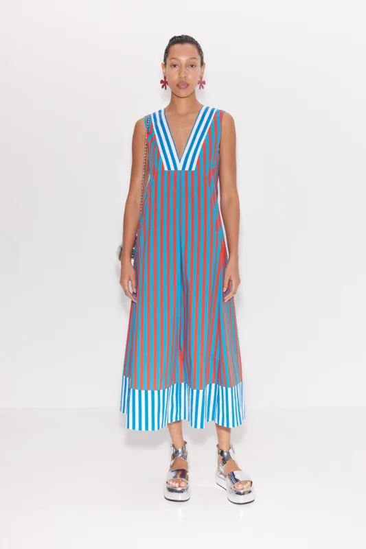 Mar Striped Poplin Dress in Stripe Combo sold by Simon Miller