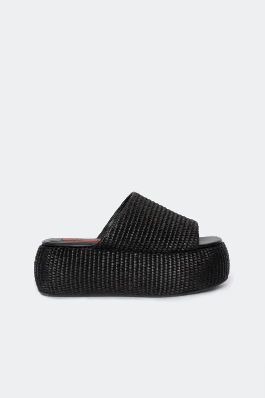 Raffia Cloudy Platform in Black sold by Simon Miller