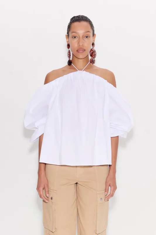 Oleander Poplin Top in Macadamia sold by Simon Miller