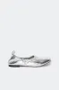 Crinkle Metallic Riad Flat in Silver sold by Simon Miller