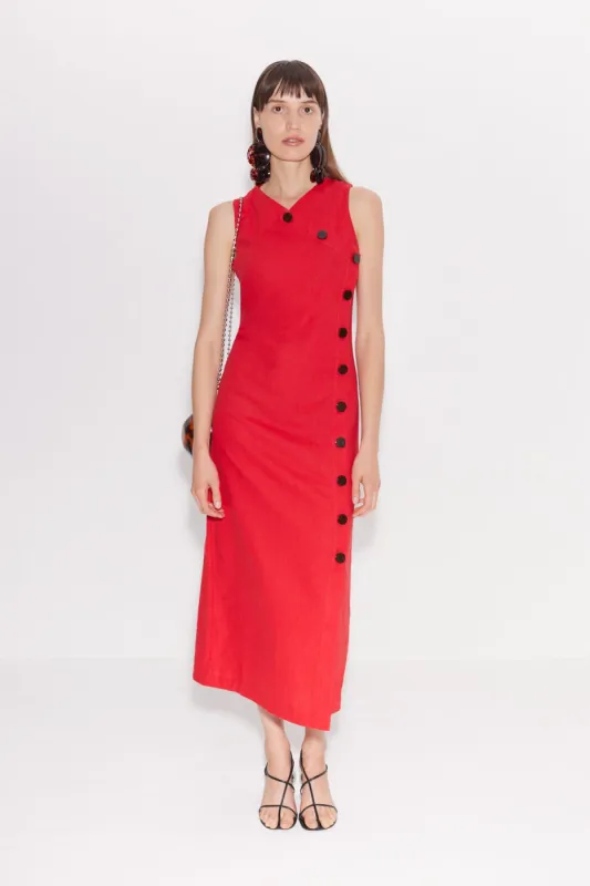 Phoenix Linen Dress in Paprika sold by Simon Miller