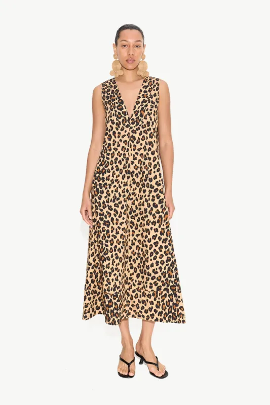 Mar Poplin Dress in Cheetah sold by Simon Miller