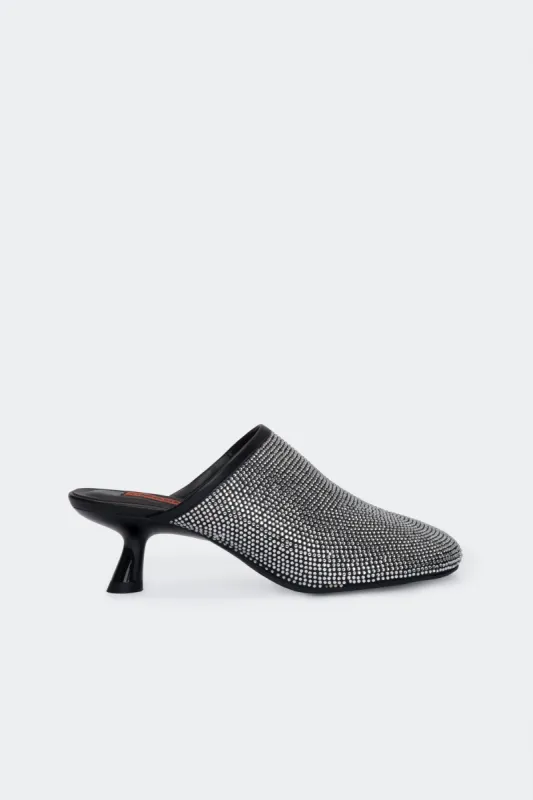 Crystal Beep Mule in Black sold by Simon Miller