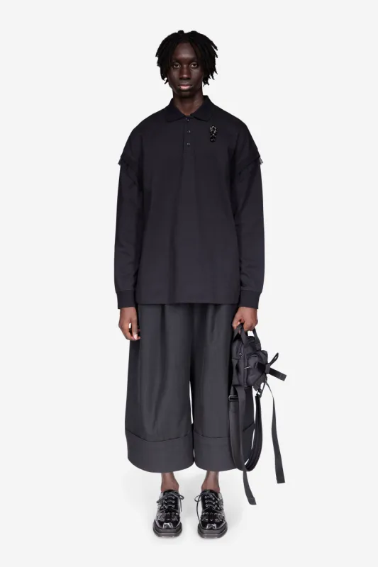 Embellished Long Sleeve Polo Shirt made by Simone Rocha