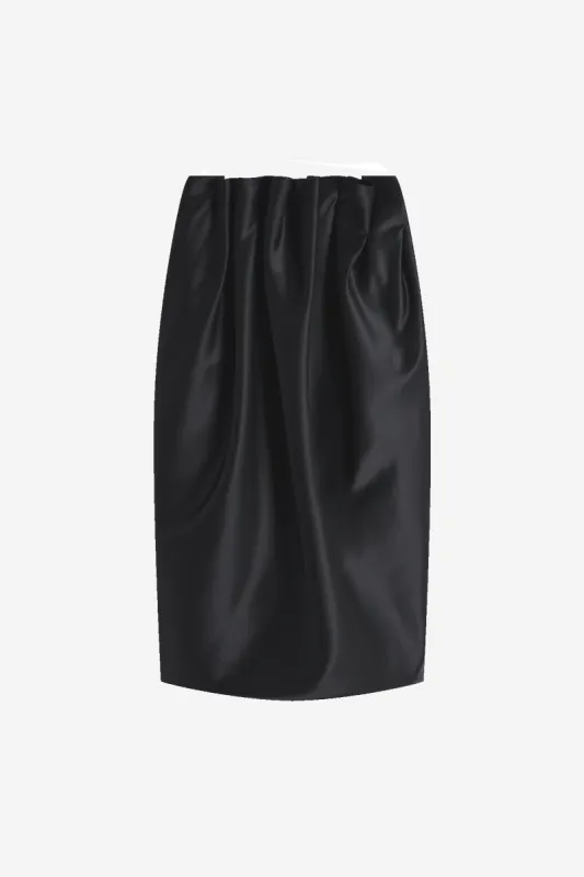 Pleated Heavy Satin Skirt sold by Simone Rocha