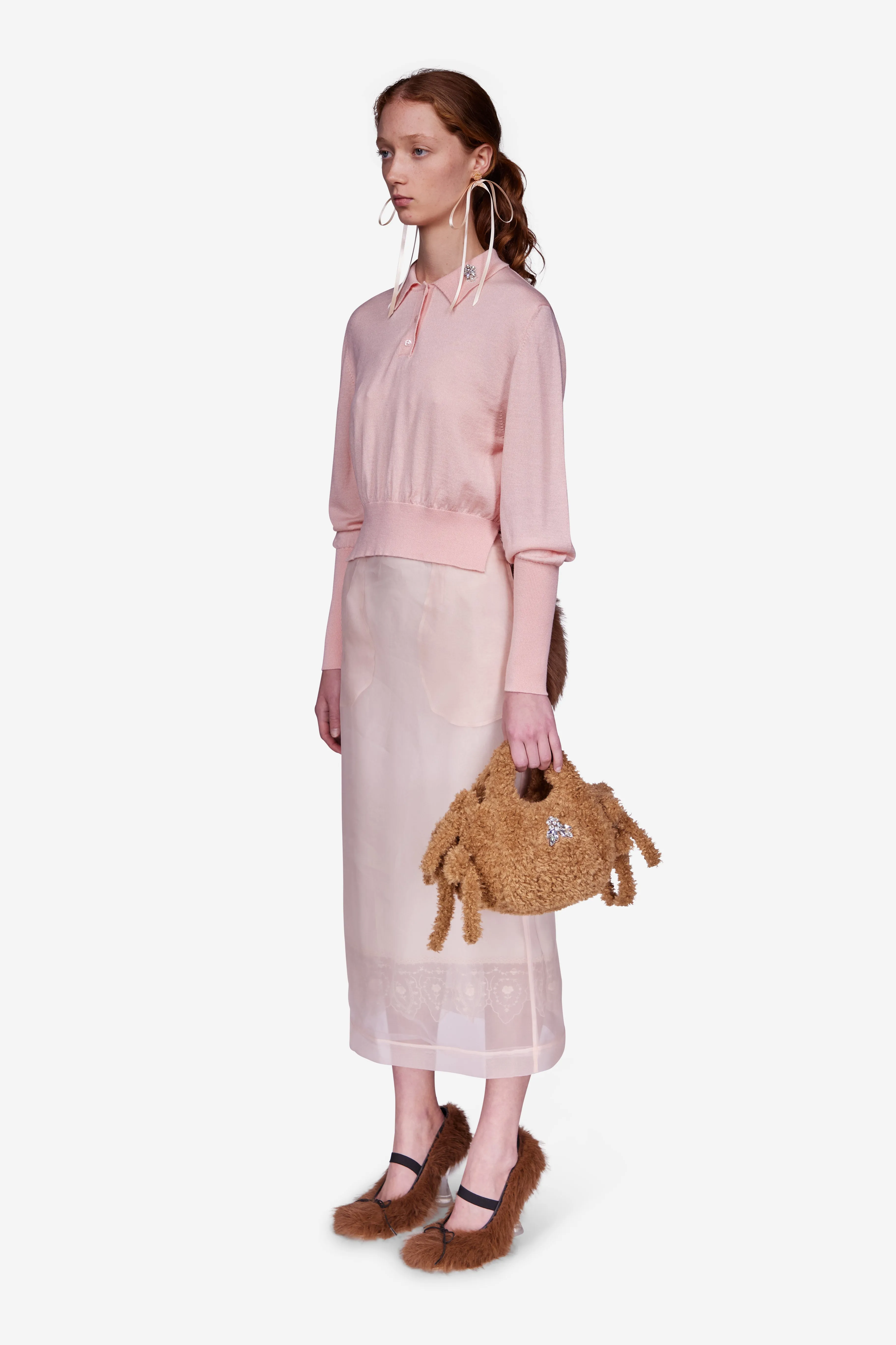 Embellished Merino Silk Knit Polo Jumper sold by Simone Rocha product image thumbnail 2