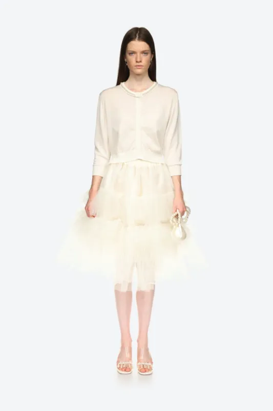 Beaded Scallop Placket Cardigan sold by Simone Rocha