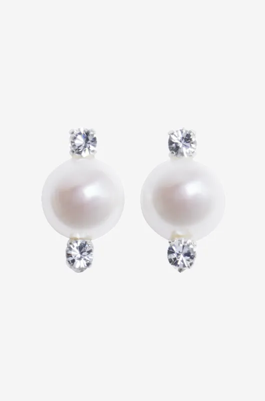 Mini Crystal Pearl Stud Earrings sold by Simone Rocha