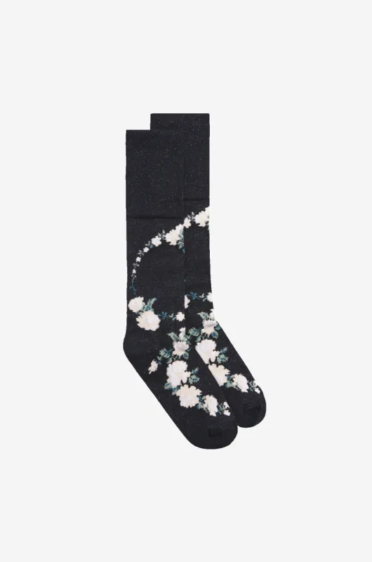Lurex Jacquard Rosebud Socks sold by Simone Rocha