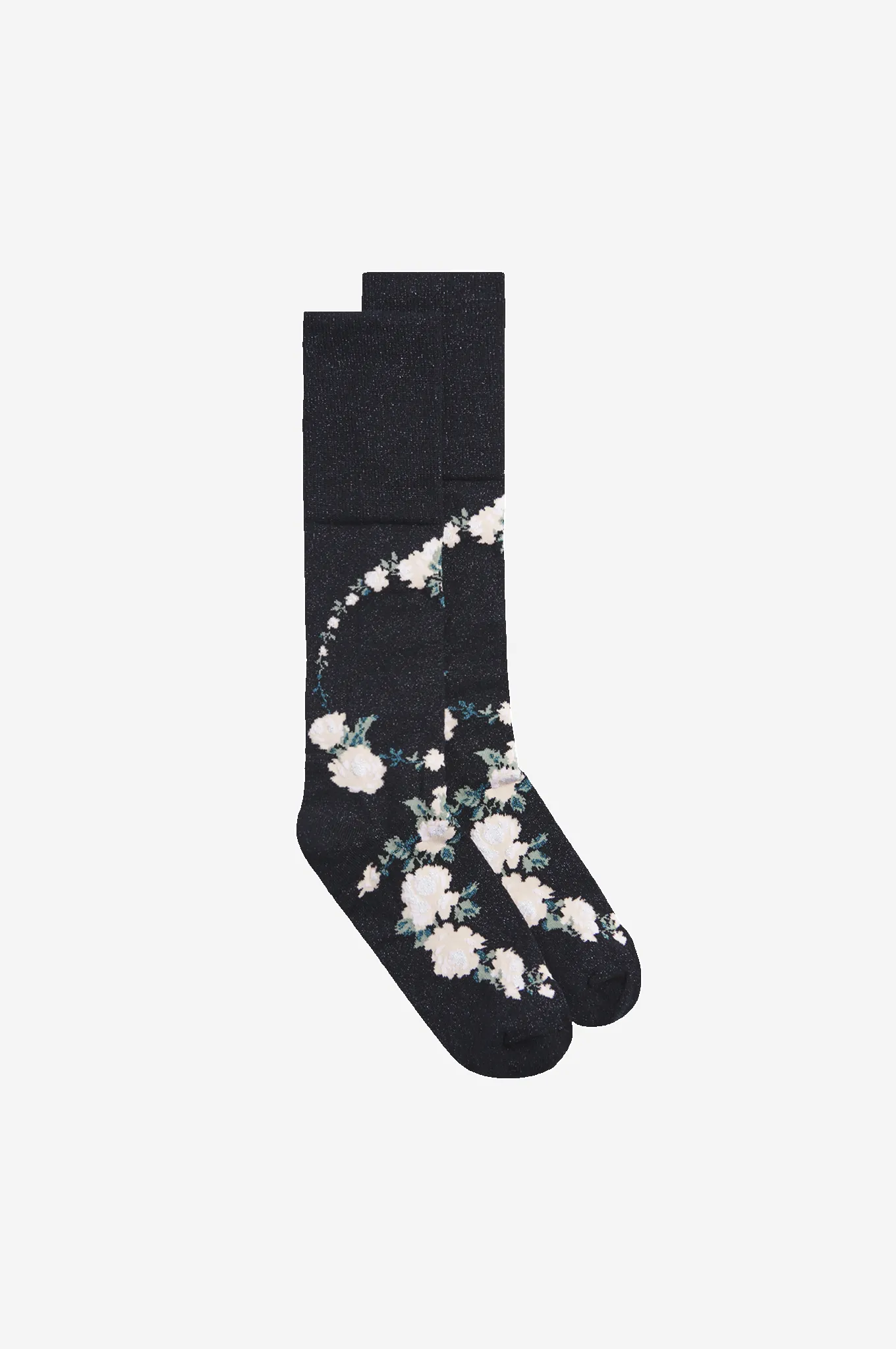 Lurex Jacquard Rosebud Socks sold by Simone Rocha