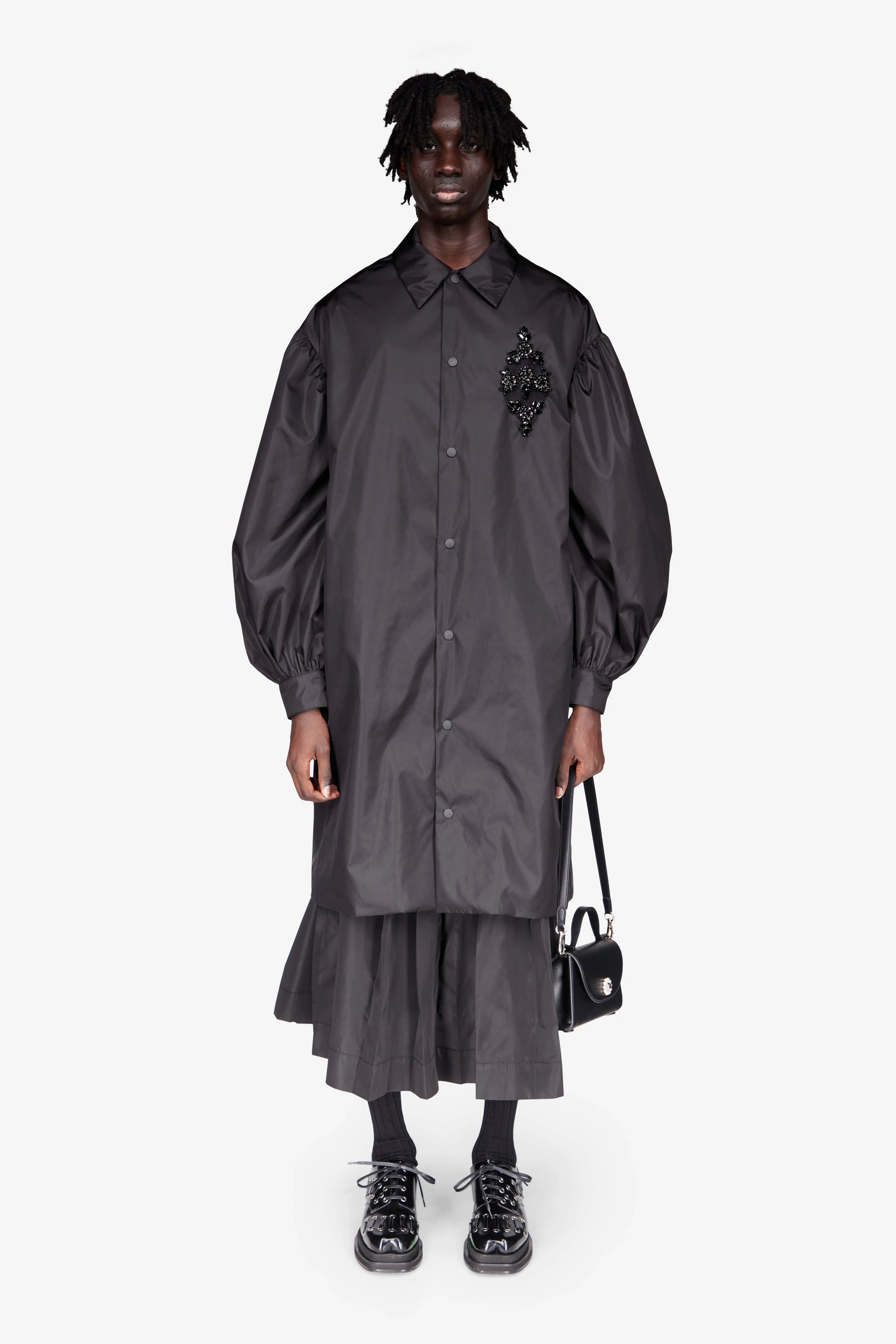 Embellished Long Puff Sleeve Utility Coat sold by Simone Rocha