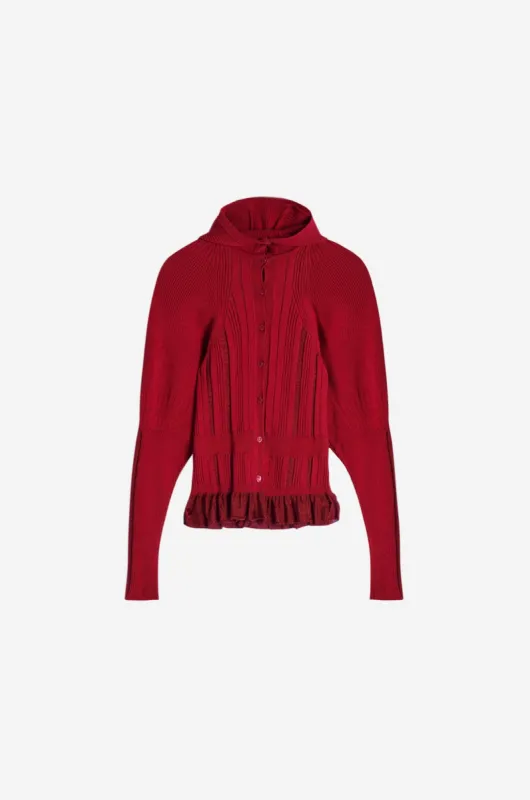 Plaited Tinsel Knit Hood Cardigan made by Simone Rocha
