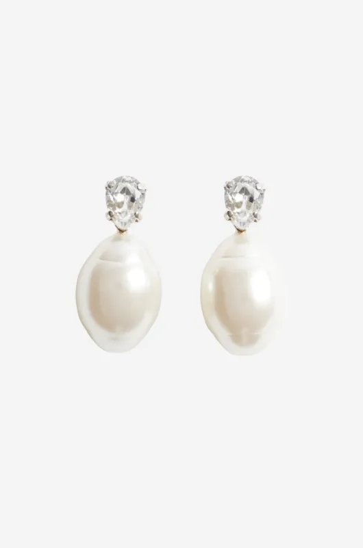 Classic Pearl & Crystal Stud Earrings sold by Simone Rocha