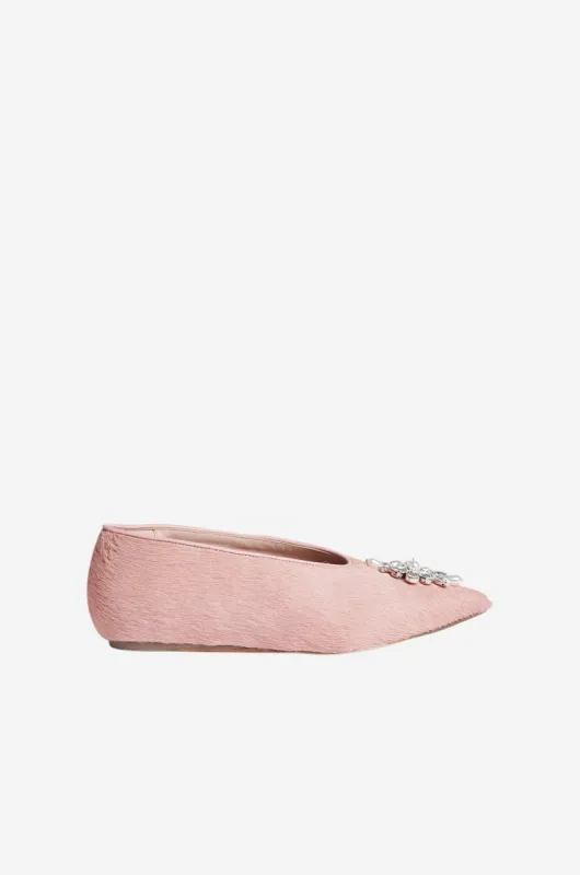 Embellished Point Toe Ballerina Pump sold by Simone Rocha