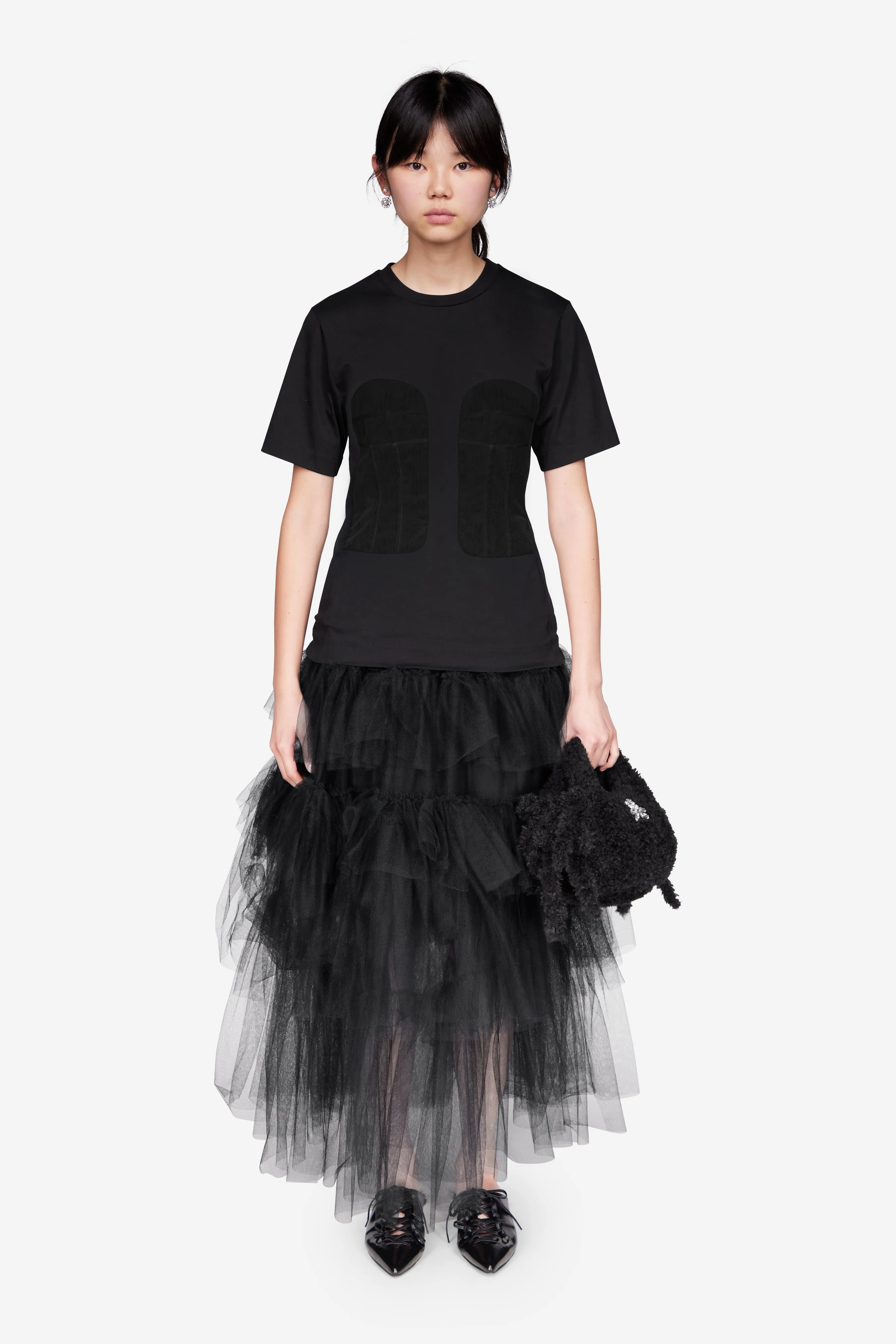 Tulle Paneled Bust T-Shirt sold by Simone Rocha