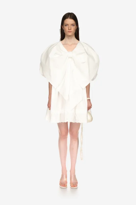 Short Front Bow Smock Dress sold by Simone Rocha