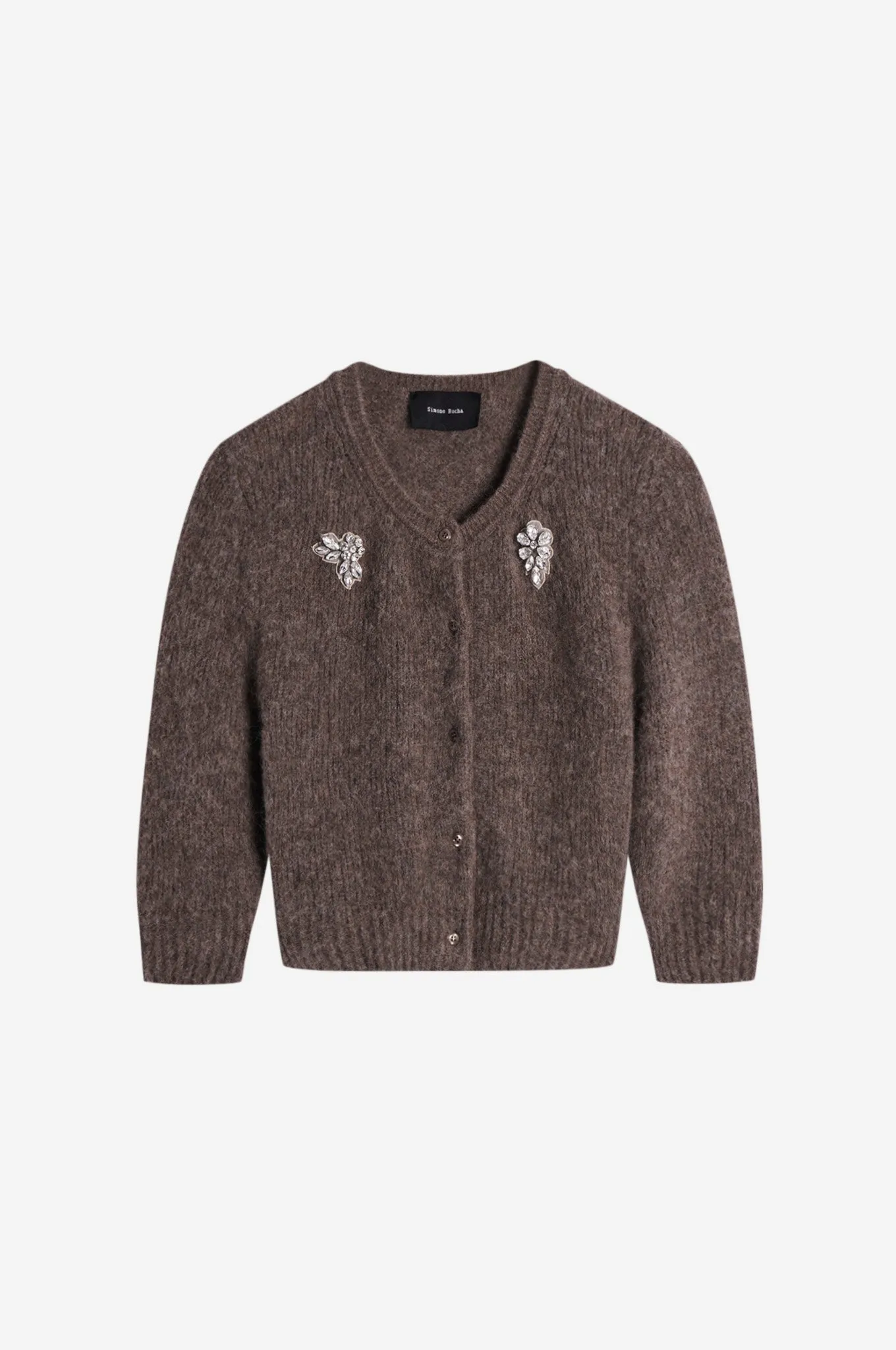 Embellished Cropped Alpaca Knit Cardiganj sold by Simone Rocha