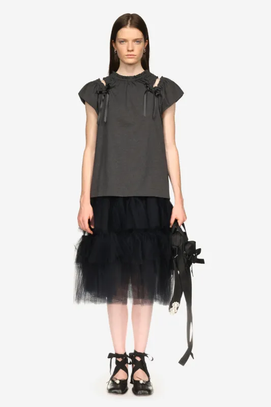 Shoulder Bite Cap Sleeve T-Shirt made by Simone Rocha