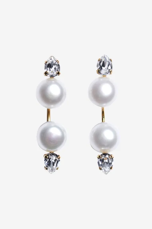 Pearl Crystal Dagger Earrings sold by Simone Rocha