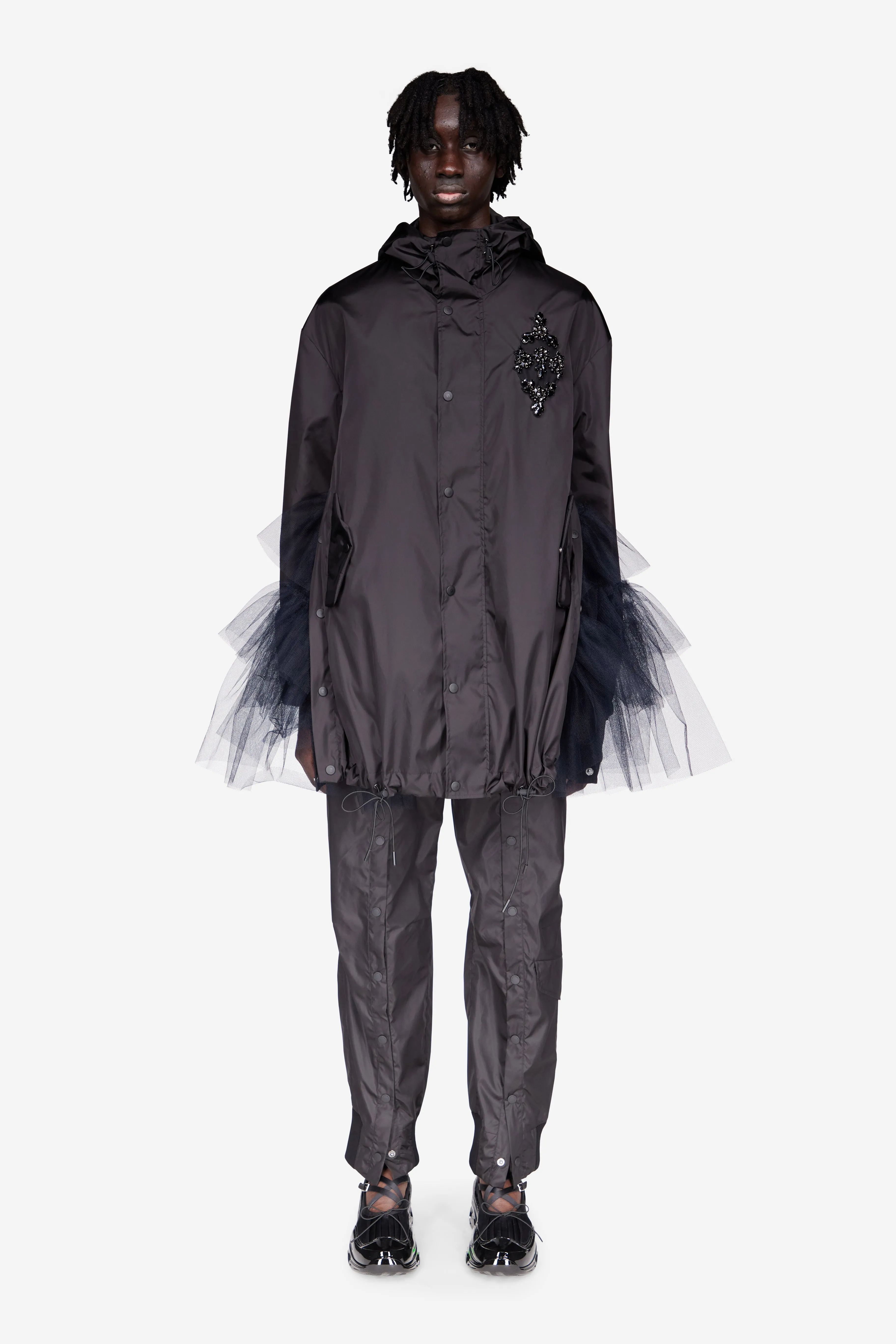 Embellished Button Placket Parka sold by Simone Rocha