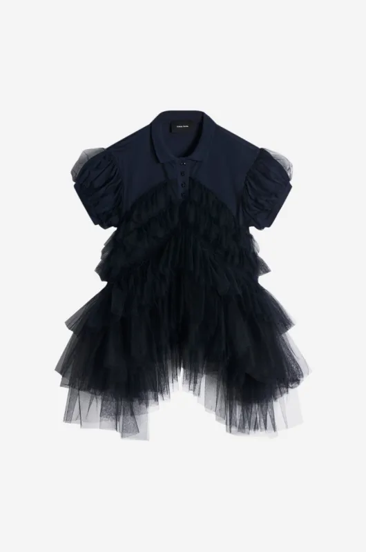 Puff Sleeve Tulle Frill Polo Shirt sold by Simone Rocha