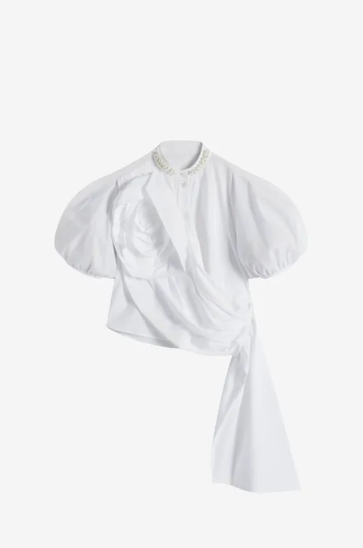 Beaded Puff Sleeve Sash Shirt sold by Simone Rocha