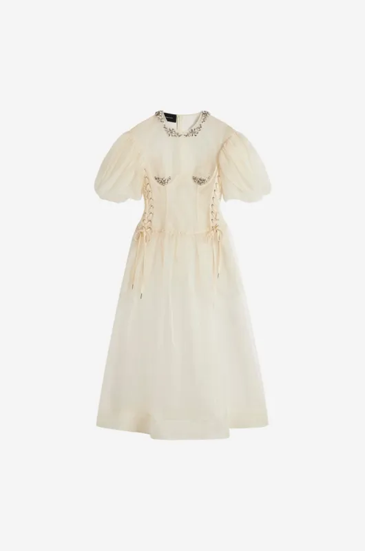Embellished Petal Sleeve Sculpted Corset Dress sold by Simone Rocha