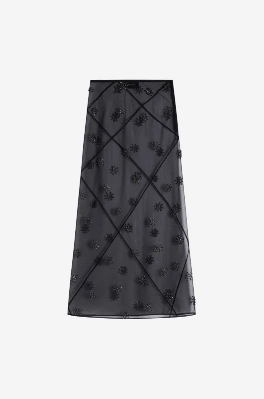 Embellished Sheer Spiral Skirt made by Simone Rocha