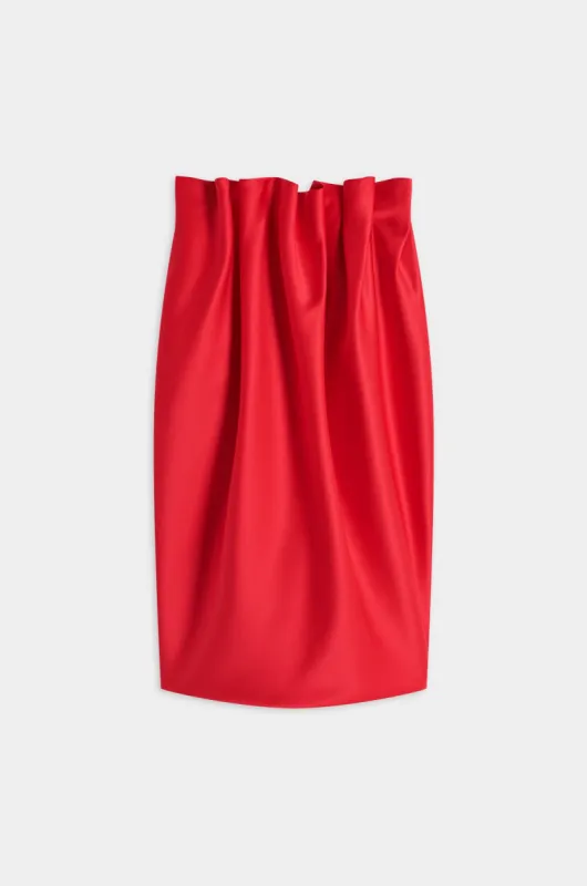 Pleated Heavy Satin Skirt sold by Simone Rocha